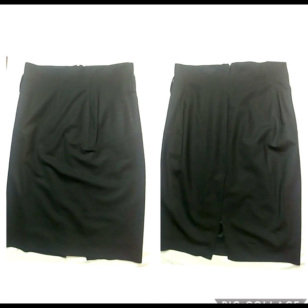 Club Monaco high waist wool blend chic black pencil skirt (belt missing) EUC